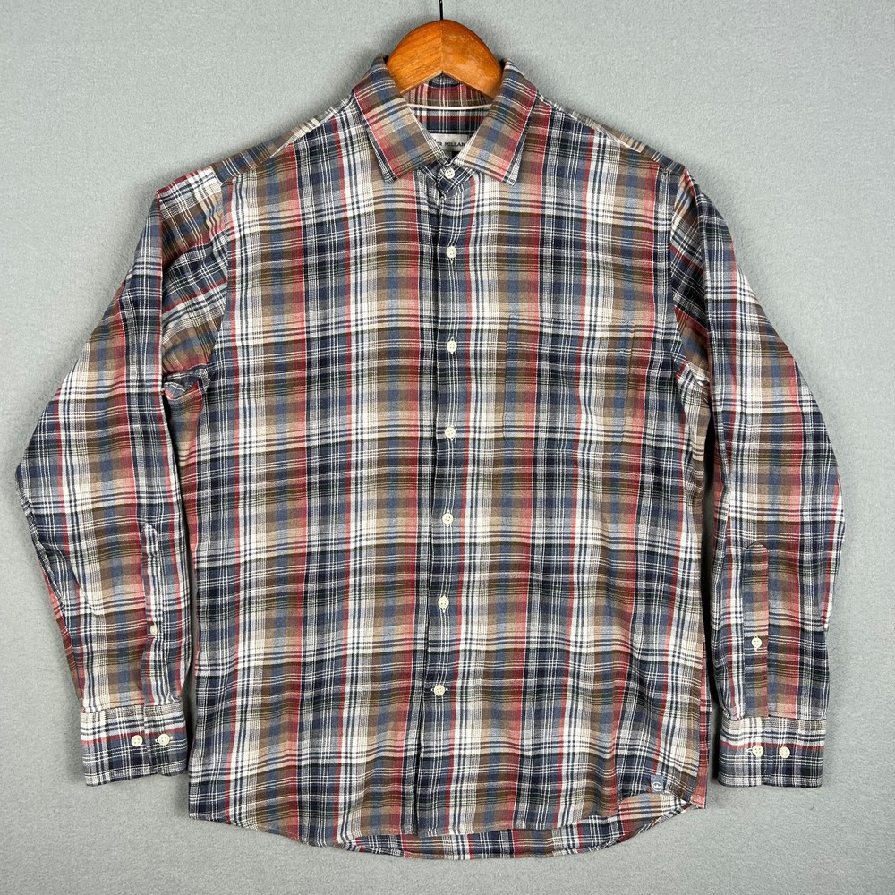Peter Millar Mountainside Juno Dunes Plaid‎ Sport Shirt Mens M Button Up Cotton
